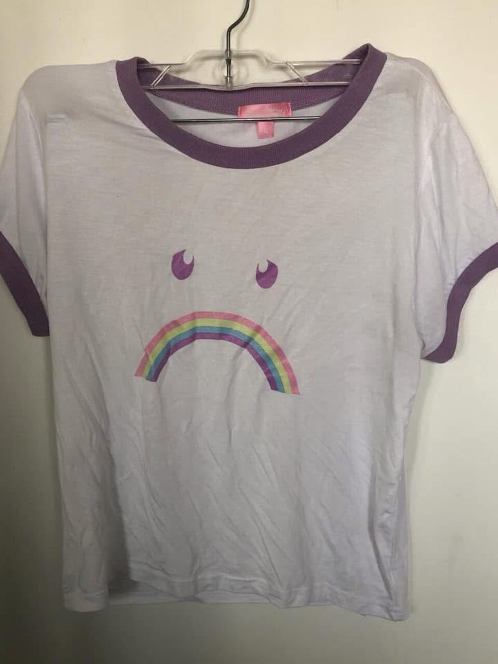 Dollskill Purple-Trim Rainbow Ringer Tee